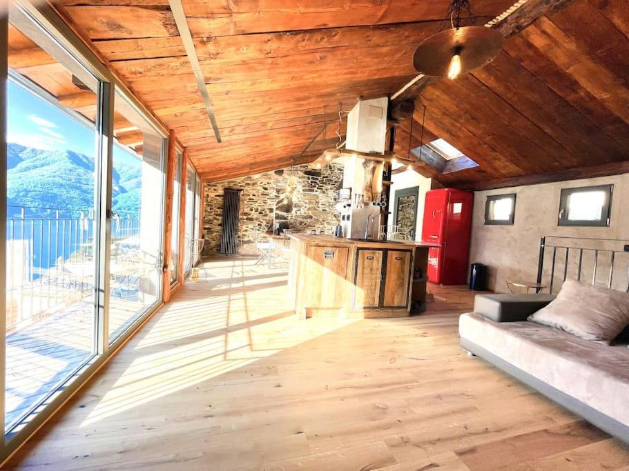 Romantic Home Stone With Amazing View Lake Of Como And Oleandra Laglio Exterior foto