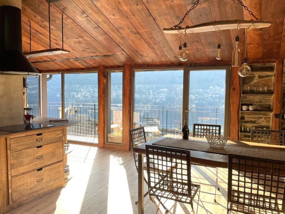 Romantic Home Stone With Amazing View Lake Of Como And Oleandra Laglio Exterior foto